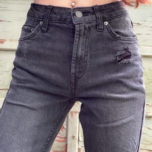 Black Ripped Mom Jeans